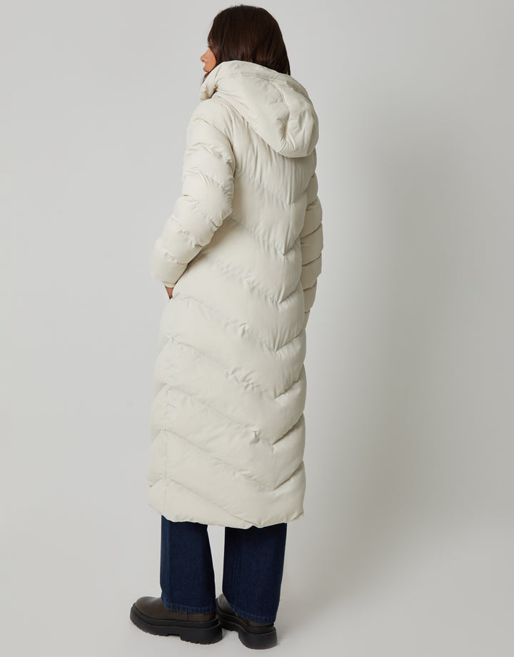 Cream Padded Maxi Coat