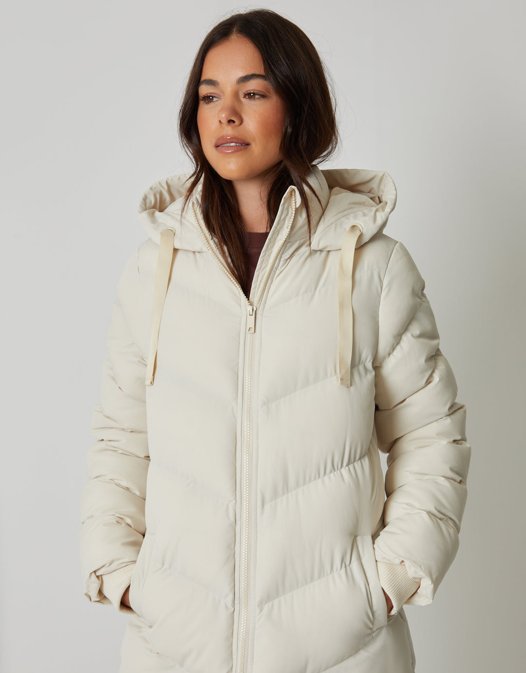 Cream Padded Maxi Coat