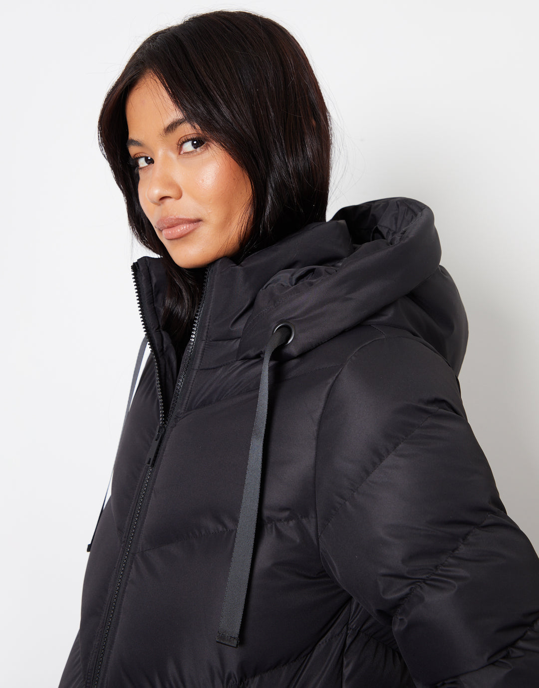 Black Padded Maxi Coat