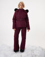Berry Red Belted Padded Ski Jacket