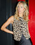 Leopard Print Crew Neck Waistcoat