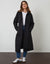 Black Longline Hooded Trench Coat