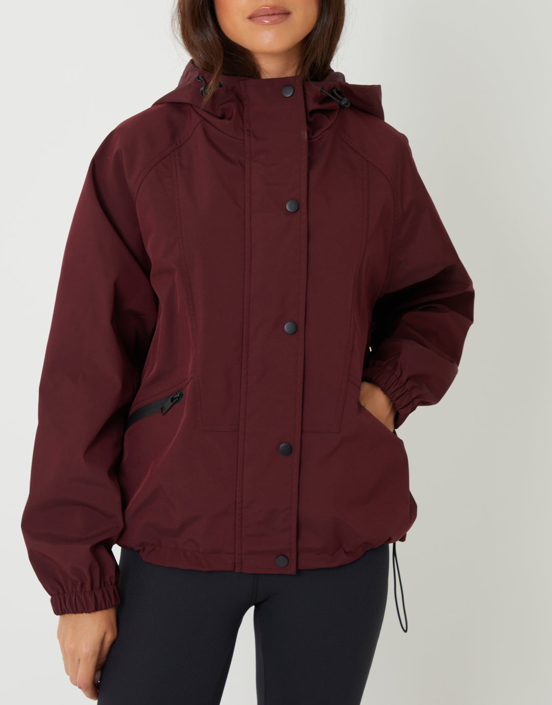 Berry Red Showerproof Hooded Jacket