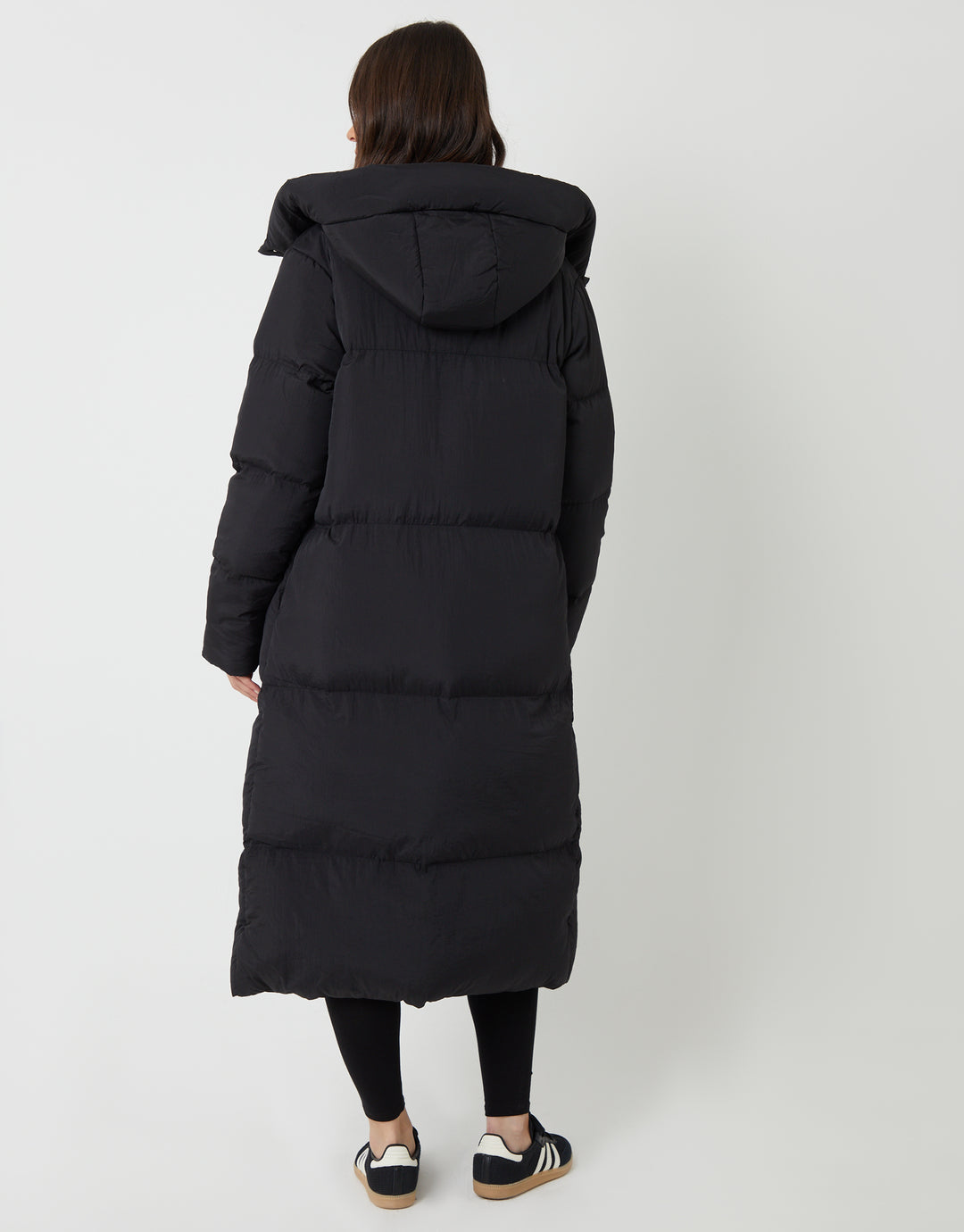 Black Longline Puffer Jacket