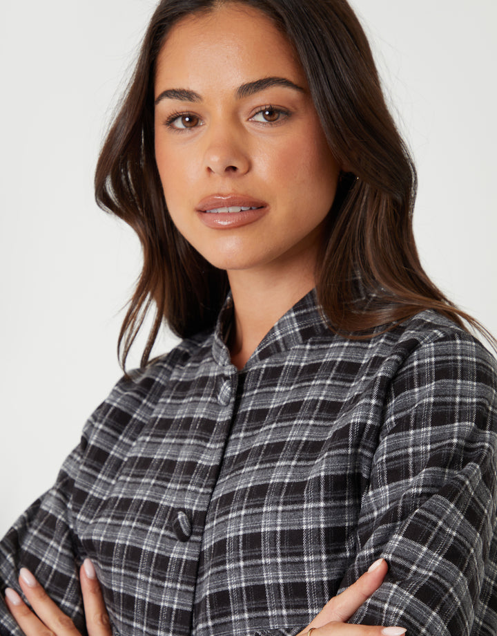 Mono Check Patch Pocket Bomber Jacket