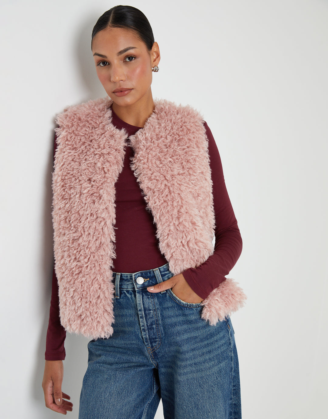 Pink Faux Fur Gilet