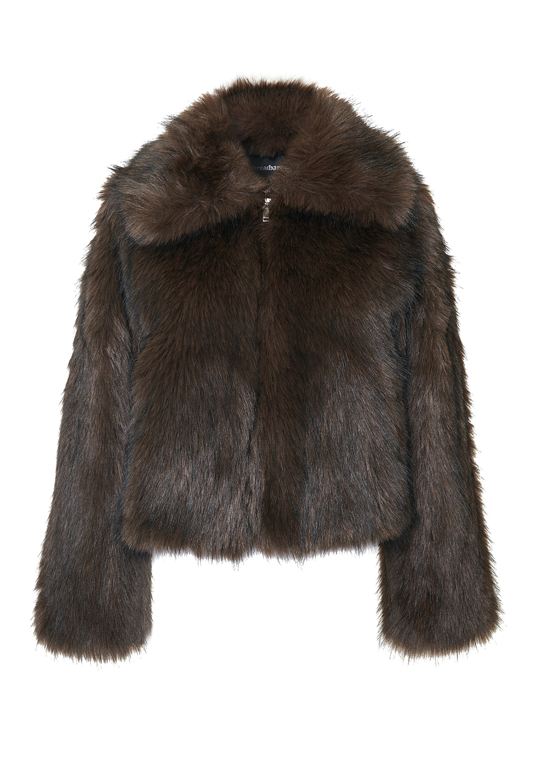 Chocolate Brown Faux Fur Zip Through Coat