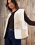 Cream Patchwork Borg Gilet