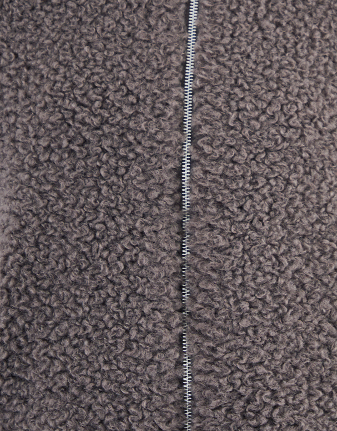 Grey Collared Zip Up Borg Bomber Jacket