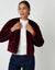 Berry Red Diamond Quilted Velvet Jacket