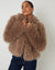 Mushroom Collared Faux Fur Coat