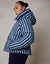 Navy Stripe Hooded Padded Jacket