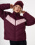 Berry Red Contrast Chevron Padded Ski Jacket
