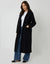 Black Longline Double Breasted Borg Coat