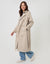 Stone Double Breasted Longline Trench Coat