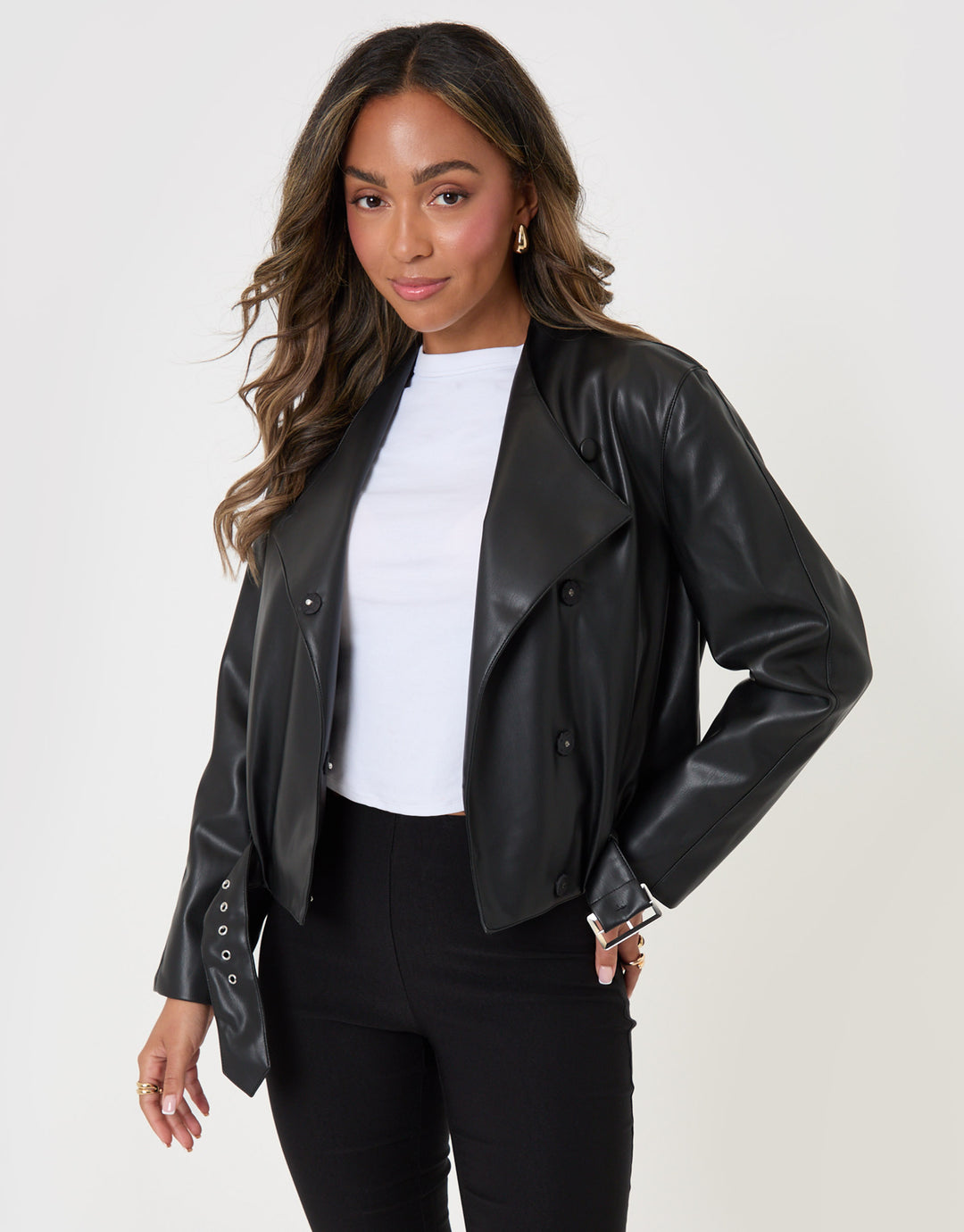 Threadbare Suede Bomber Jacket in Black - front view unzipped