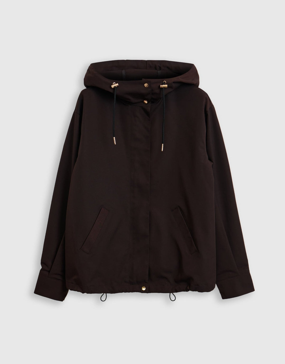 Threadbare Showerproof Hooded Mac in Chocolate Brown - mannequin image