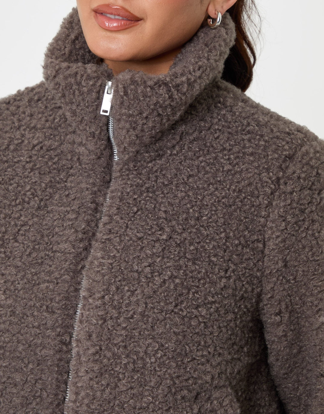 The Staple Funnel Neck Borg Bomber Jacket in Grey