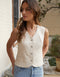 Women's Ecru Fitted Denim Waistcoat