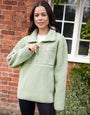 Sage Green Half Zip Borg Fleece