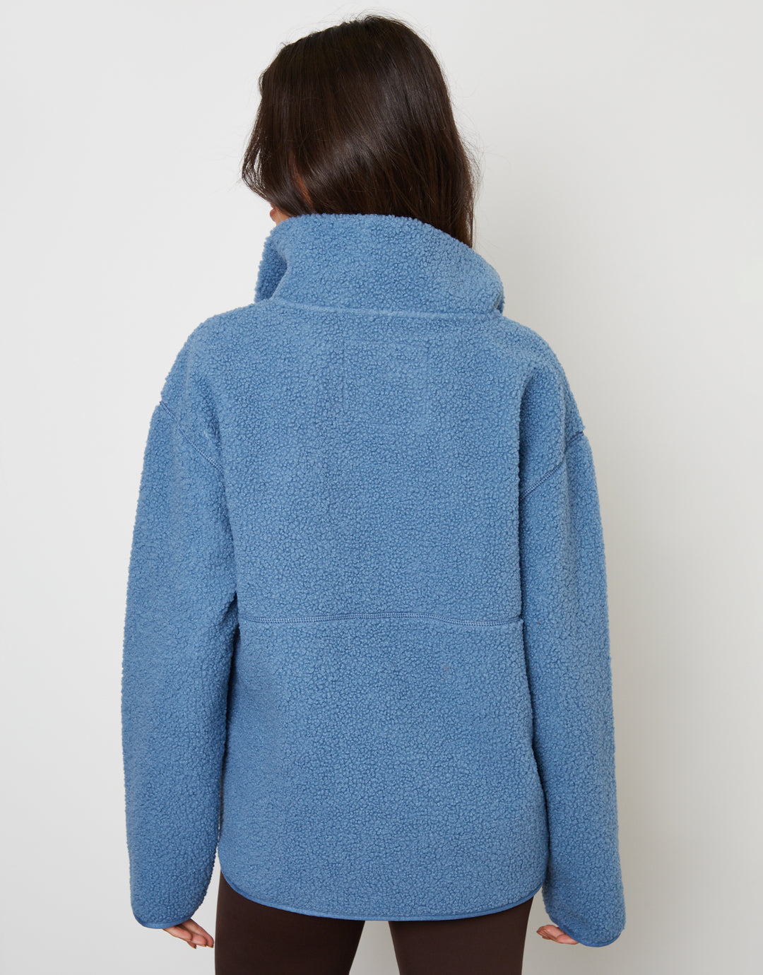Blue Half Zip Borg Fleece