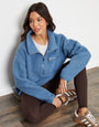 Blue Half Zip Borg Fleece