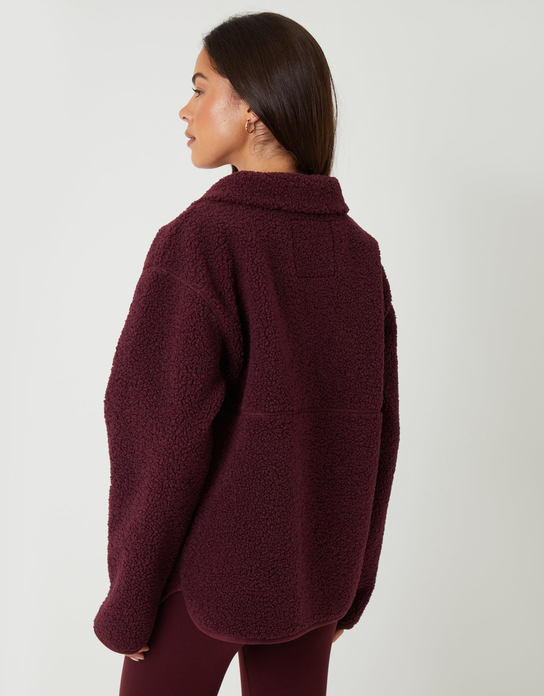 Berry Red Half Zip Borg Fleece