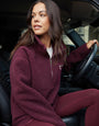 Berry Red Half Zip Borg Fleece