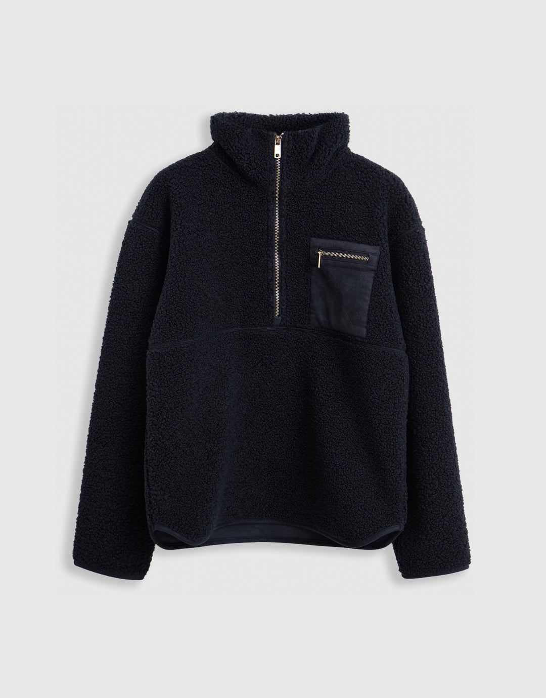 The Ultimate Half Zip Borg Fleece in Navy
