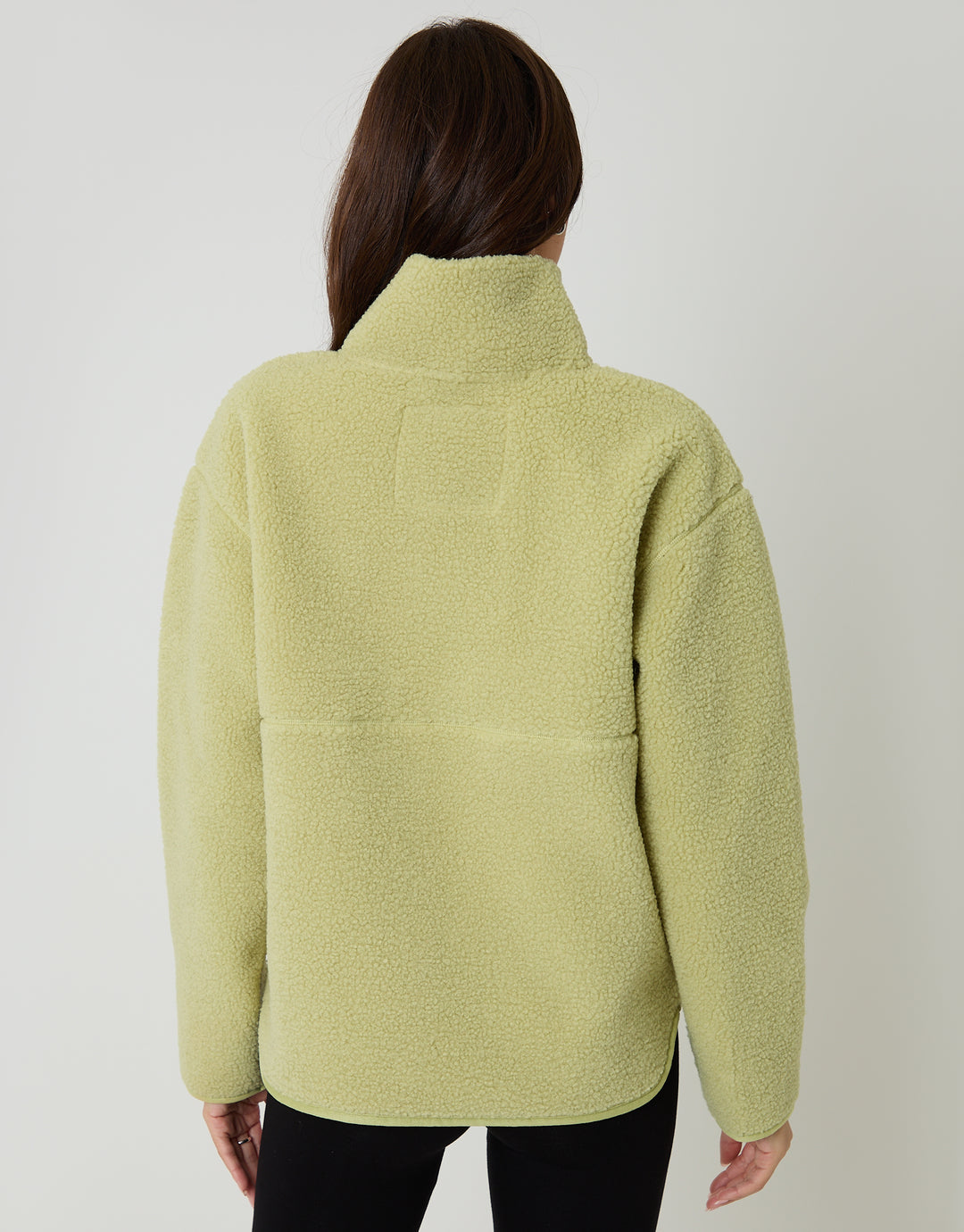 Lime Green Half Zip Borg Fleece