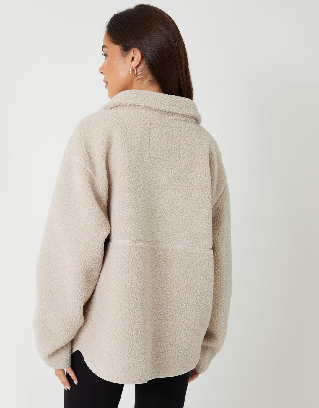 Mushroom Half Zip Borg Fleece