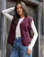 Berry Red Reversible Fleece Borg Gilet
