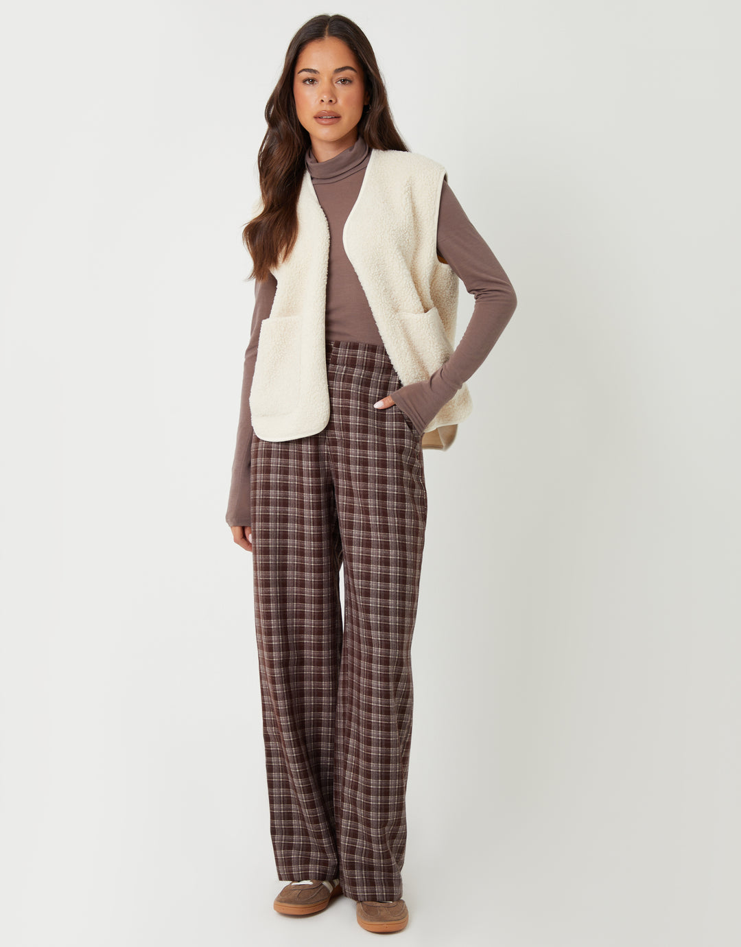 Cream Reversible Fleece Borg Gilet