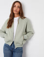 Zip-Up Bomber Sweat in Sage Green