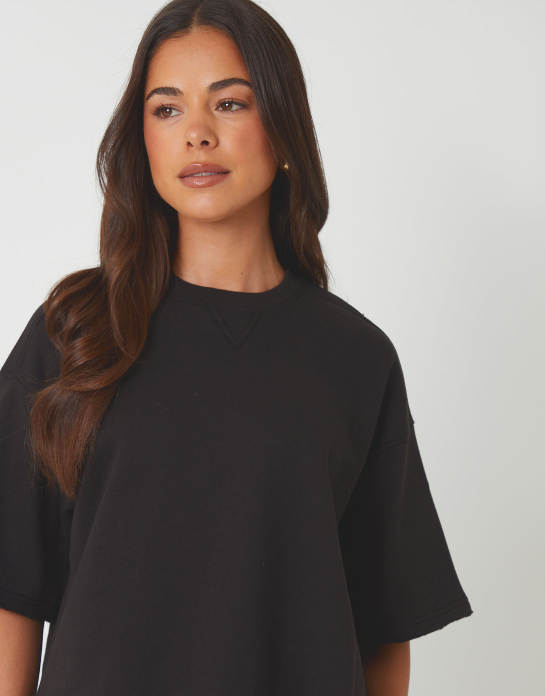 Chocolate Brown & Black Boxy Short Sleeve Sweatshirts (2 Pack)