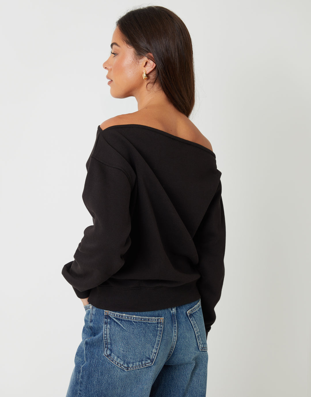 Tan Brown & Black Slash Neck Sweatshirts (2 Pack)