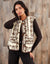 Cream Printed Fleece Borg Gilet