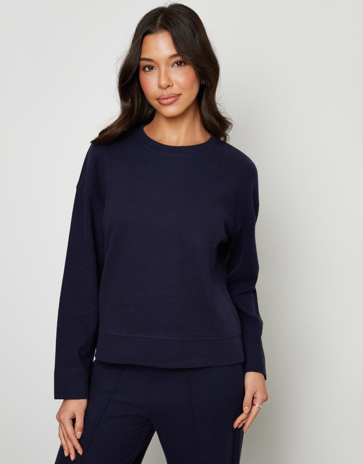 Navy Cosy Rib Relaxed Fit Sweatshirt
