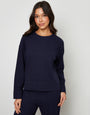 Navy Cosy Rib Relaxed Fit Sweatshirt