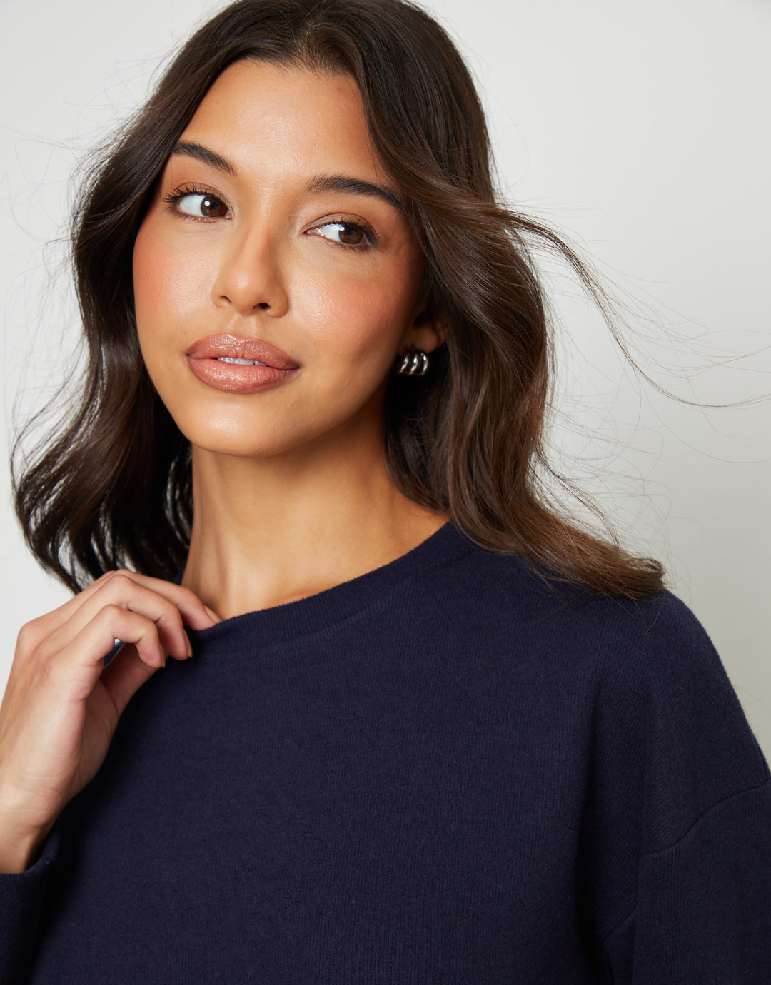 Navy Cosy Rib Relaxed Fit Sweatshirt