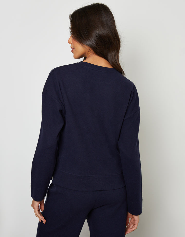 Navy Cosy Rib Relaxed Fit Sweatshirt