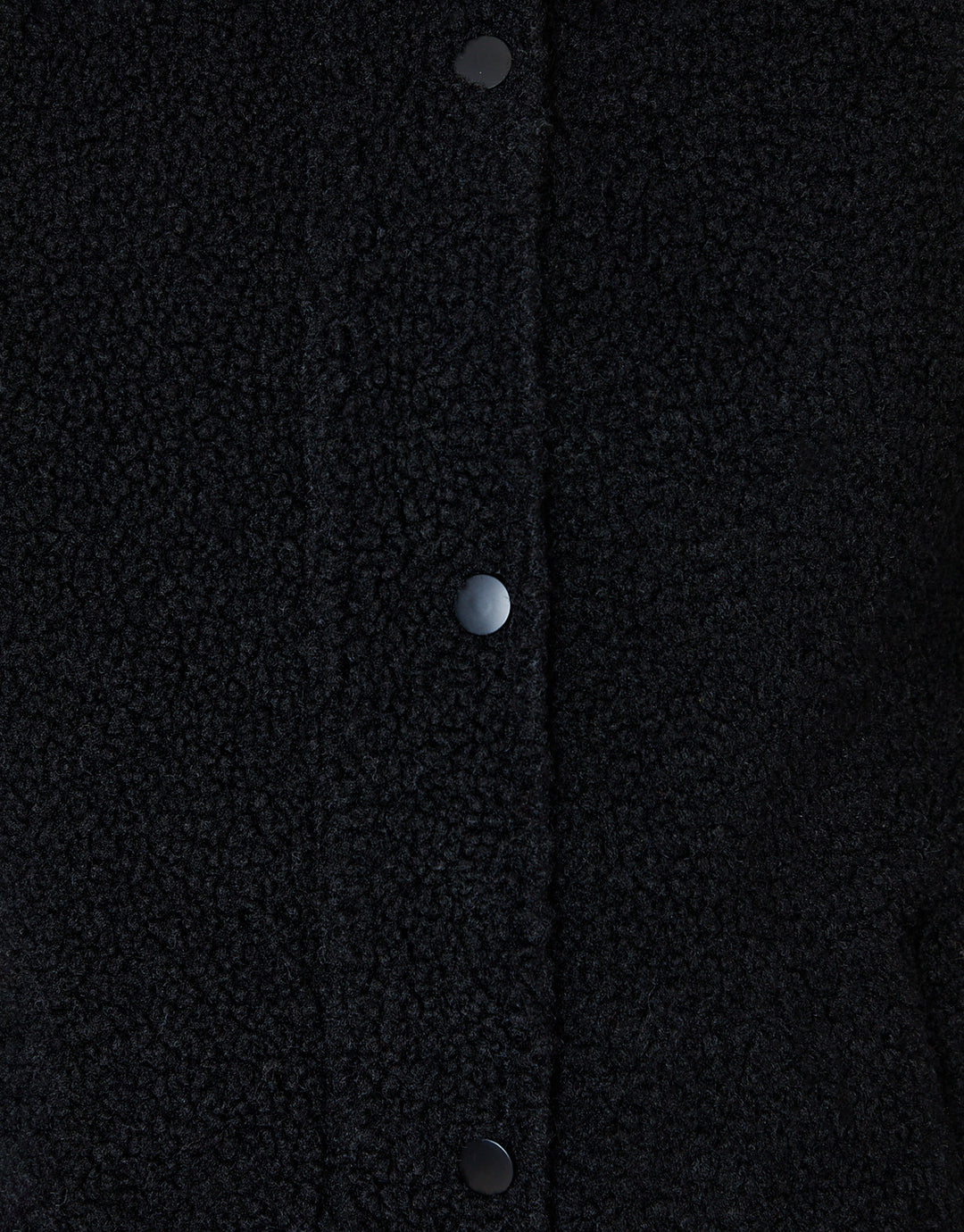 Black Hooded Snap Borg Fleece Bomber