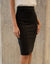 Black Ponte Midi Skirt