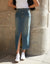 Vintage Wash Maxi Denim Skirt