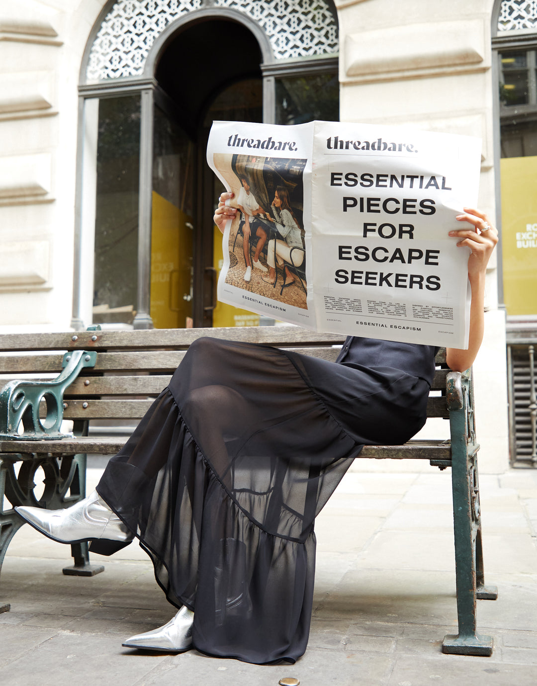 Black Chiffon Tiered Frill Maxi Skirt