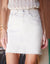 Raw Hem Denim Mini Skirt in Ecru