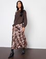 Snake Print Maxi Satin Slip Skirt