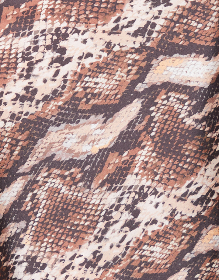 Snake Print Maxi Satin Slip Skirt