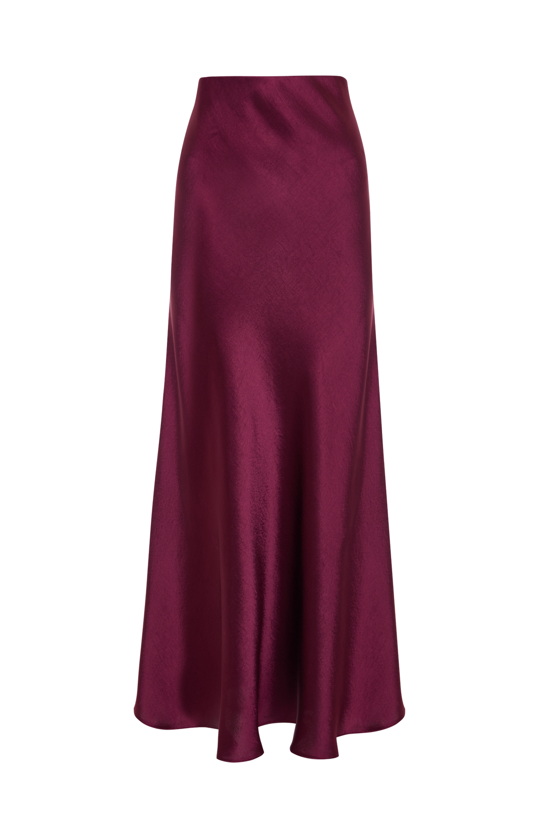 Burgundy Maxi Satin Slip Skirt