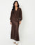 Chocolate Brown Maxi Satin Slip Skirt